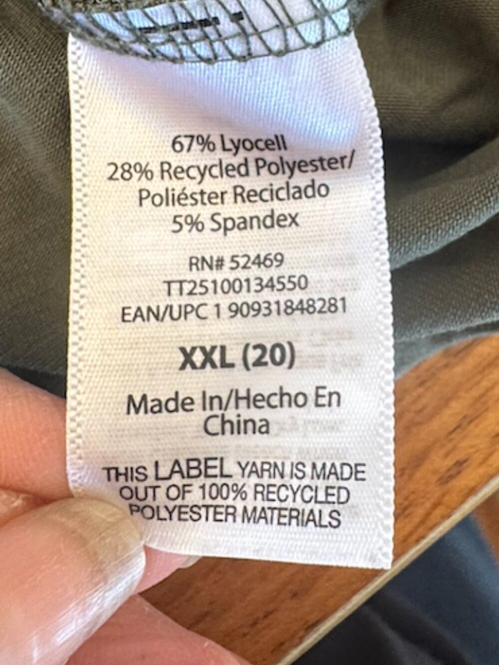 Time & Tru Sage Green Women's Top XXL (E5) - Picture 5 of 6